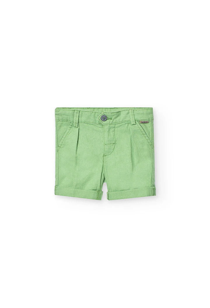 Bermuda di lino per bambino in colore verde
