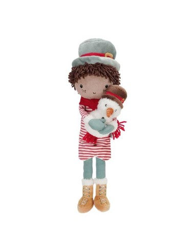 Jake - Elfo di Natale Little Dutch - Bambola di Stoffa - Christmas Doll con pupazzo di Neve