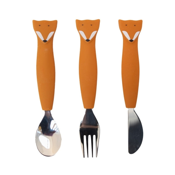 Set di 3 posate in silicone Trixie Mr Fox