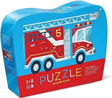 Puzzle Mini camion dei pompieri in scatola sagomata 12 Crocodile Creek