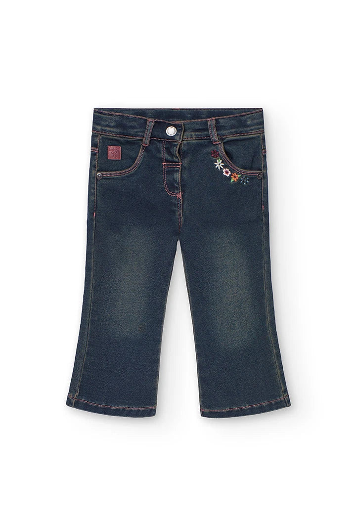 Pantalone denim per neonato in blu scuro