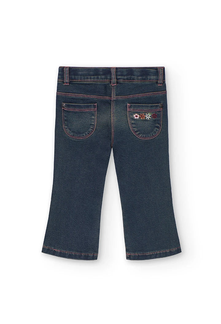 Pantalone denim per neonato in blu scuro